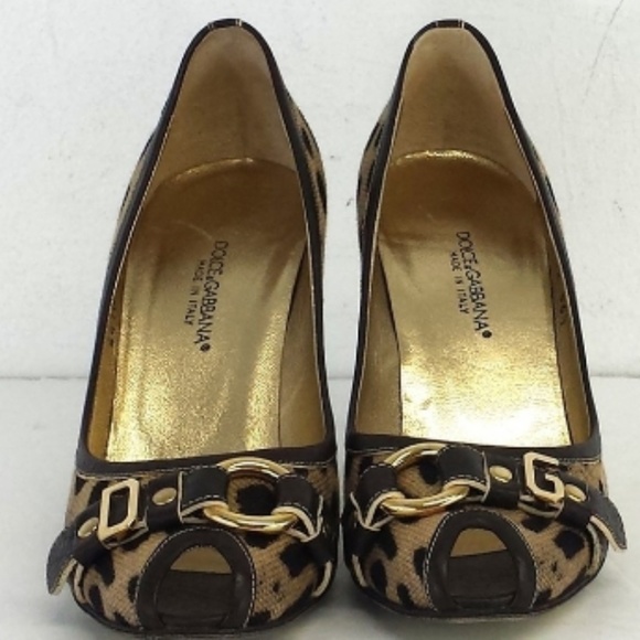 Dolce & Gabbana Shoes - Dolce & Gabana Cheetah Print Peep Toe Heels